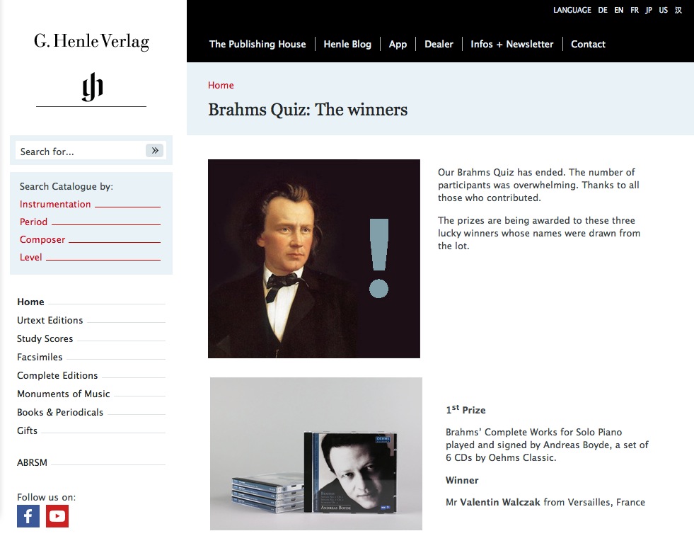 Brahms Quiz