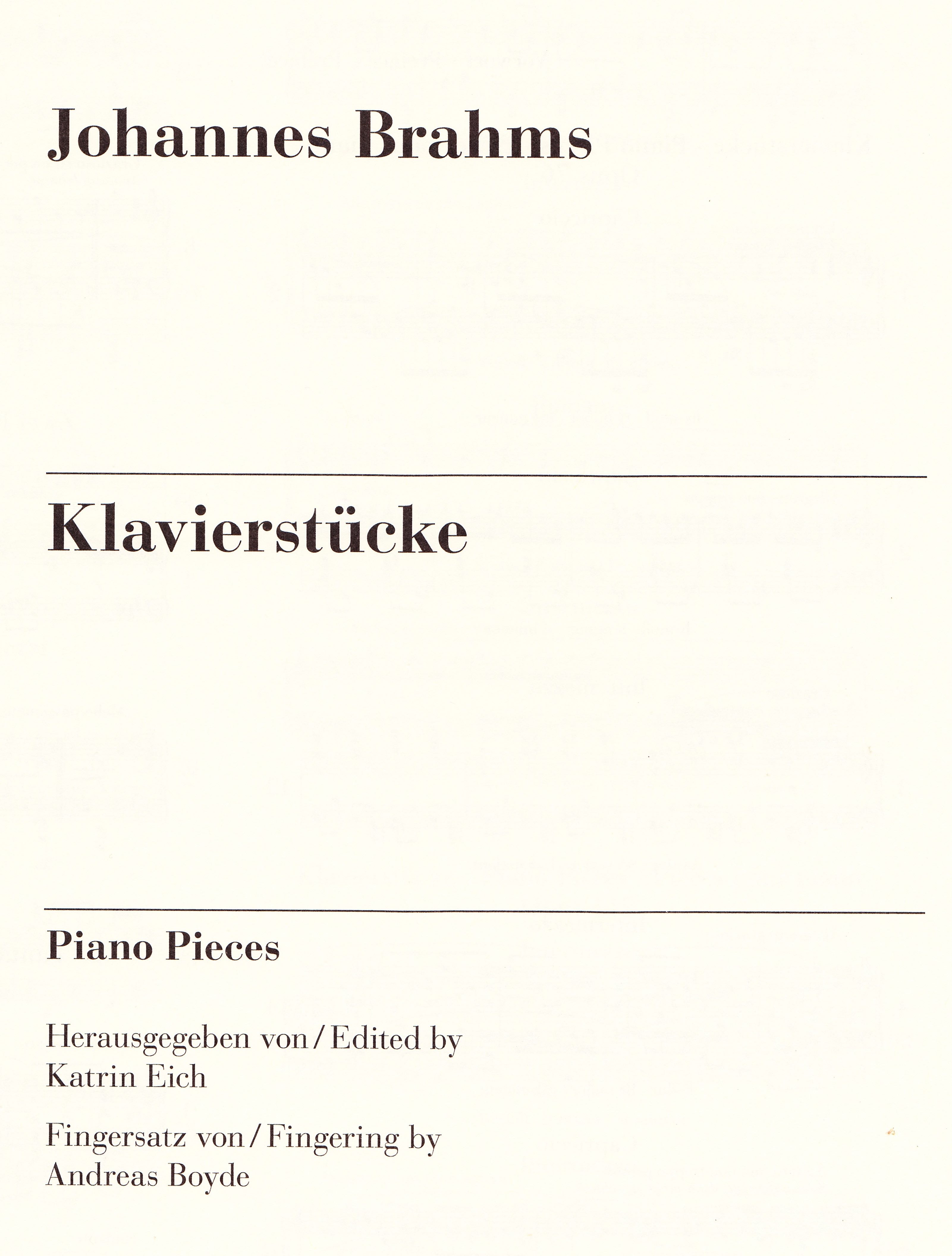 Henle Brahms Klavierstucke