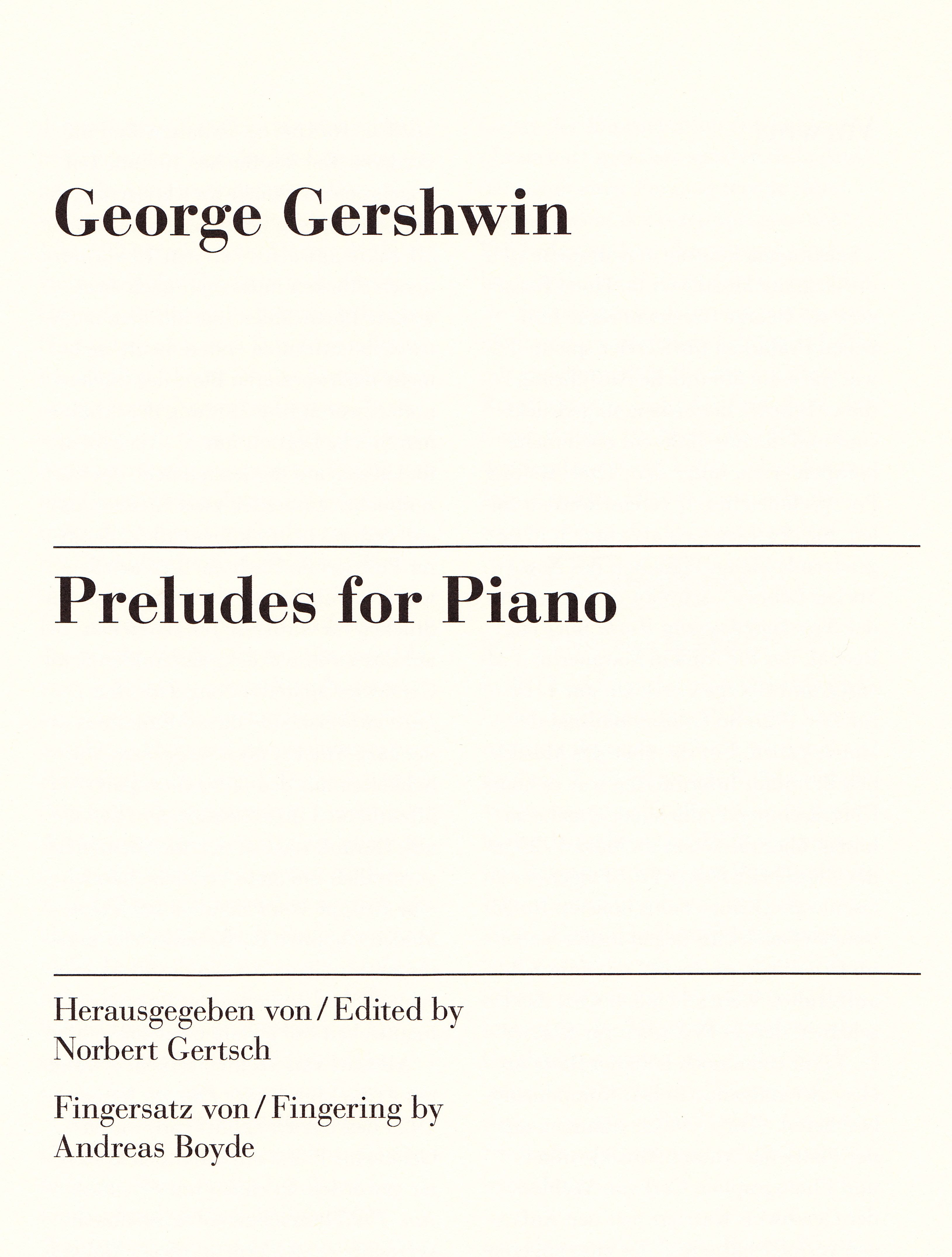 Henle Gershwin Preludes for Piano 2